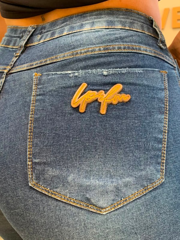 Calça jeans premium flare feminina