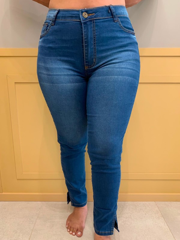 Calça jeans premium reta feminina