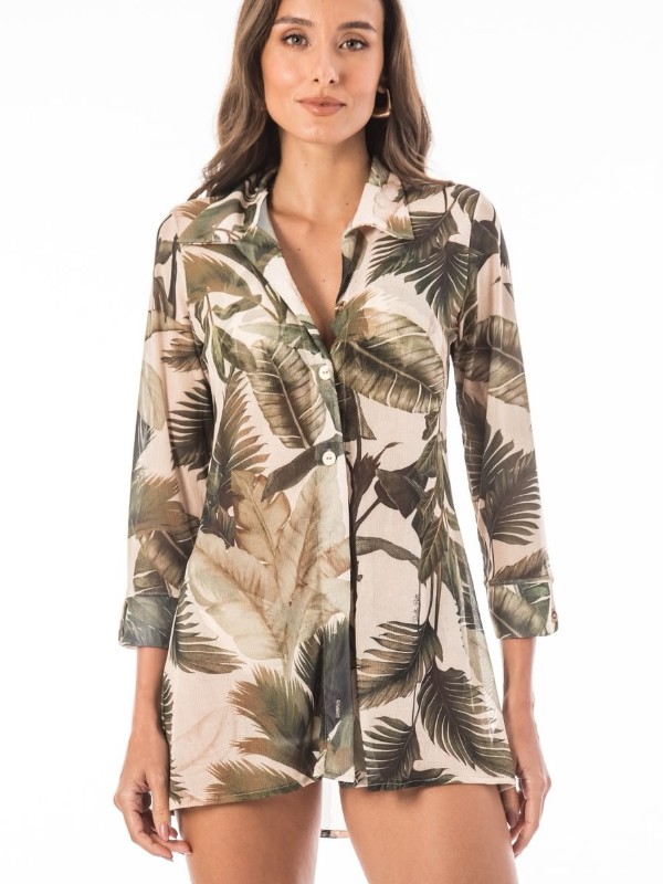 Saida Praia Chemise botoes